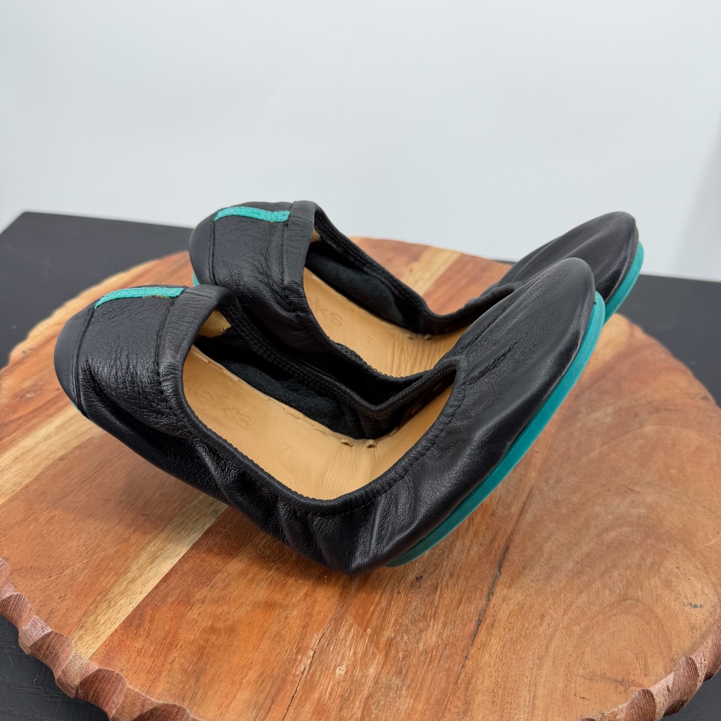 Tieks By Gavrieli Leather Black Ballet Flats Shoes Size 7